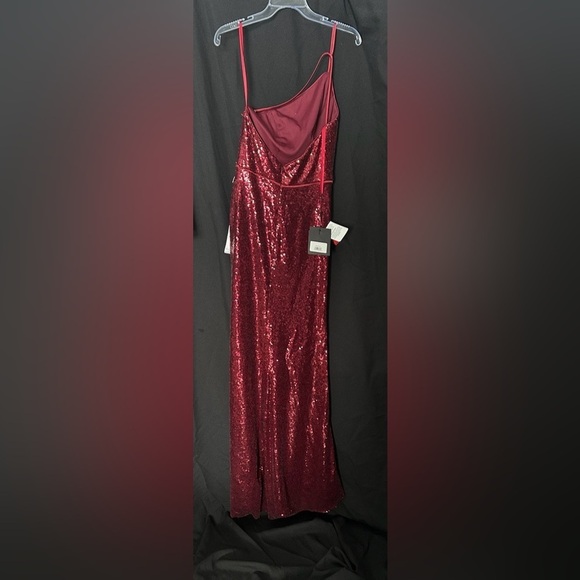 Ieena for Mac Duggal 49292 NWT Open Back One Shoulder Sequined Gown - Picture 6 of 7